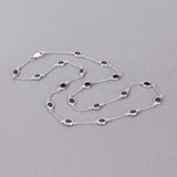 8.10 Carat Genuine Garnet .925 Sterling Silver Necklace