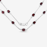 8.10 Carat Genuine Garnet .925 Sterling Silver Necklace