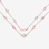 4.86 Carat Genuine Morganite .925 Sterling Silver Necklace