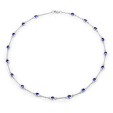 5.94 Carat Genuine Tanzanite .925 Sterling Silver Necklace
