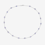 5.94 Carat Genuine Tanzanite .925 Sterling Silver Necklace