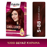 Palette Deluxe Şarap Kızılı Hair Dye - Long-Lasting Wine Red Hair Color with Nourishing Properties