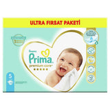 Prima Premium Care Baby Diapers, Size 5, 74 Count - Dermatologically Tested, Leakage Protection