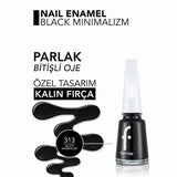 Flormar Black Minimalism Nail Enamel 313 Glossy Polish