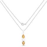 1.34 Carat Genuine Citrine and Pearl .925 Sterling Silver Pendant