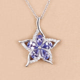 1.17 Carat Genuine Tanzanite and White Zircon .925 Sterling Silver Pendant