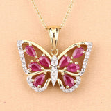 2.07 Carat Genuine Ruby and White Zircon .925 Sterling Silver Pendant