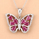 2.07 Carat Genuine Ruby and White Zircon .925 Sterling Silver Pendant