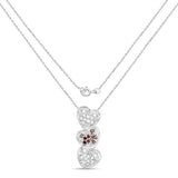 0.45 Carat Genuine Red Diamond and White Diamond .925 Sterling Silver Pendant