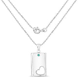 0.03 Carat Genuine Emerald .925 Sterling Silver Pendant