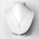 0.53 Carat Genuine Ethiopian Opal and White Diamond 10K Yellow Gold Pendant