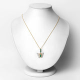 0.72 Carat Genuine Emerald and White Zircon .925 Sterling Silver Pendant