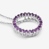 0.72 Carat Genuine Amethyst .925 Sterling Silver Pendant