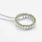 0.84 Carat Genuine Peridot .925 Sterling Silver Pendant