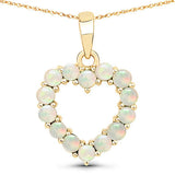 0.42 Carat Genuine Ethiopian Opal 10K Yellow Gold Pendant