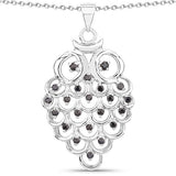0.67 Carat Genuine Black Sapphire .925 Sterling Silver Pendant