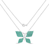 3.12 Carat Genuine Emerald .925 Sterling Silver Pendant