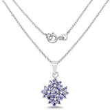 1.50 Carat Genuine Tanzanite .925 Sterling Silver Pendant