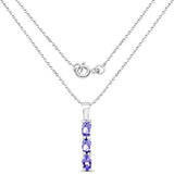 0.75 Carat Genuine Tanzanite .925 Sterling Silver Pendant