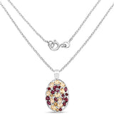 2.88 Carat Genuine Citrine and Rhodolite .925 Sterling Silver Pendant