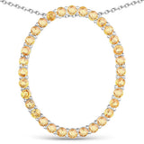 3.84 Carat Genuine Yellow Sapphire .925 Sterling Silver Pendant