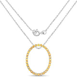 3.84 Carat Genuine Yellow Sapphire .925 Sterling Silver Pendant
