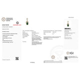 IGI Certified 4.33 Carat Genuine Zambian Emerald and White Diamond 14K Yellow Gold Pendant