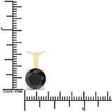 3.12 Carat Genuine Black Diamond 14K Yellow Gold Pendant