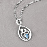 0.13 Carat Genuine Swiss Blue Topaz .925 Sterling Silver Pendant