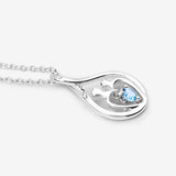 0.13 Carat Genuine Swiss Blue Topaz .925 Sterling Silver Pendant