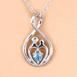 0.13 Carat Genuine Swiss Blue Topaz .925 Sterling Silver Pendant