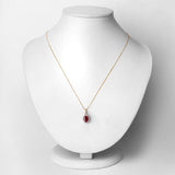 1.60 Carat Genuine Ruby and White Diamond 10K Yellow Gold Pendant