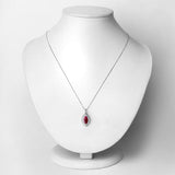 1.52 Carat Genuine Ruby and White Diamond 10K White Gold Pendant