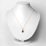 1.98 Carat Genuine Ruby and White Diamond 14K Yellow Gold Pendant