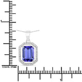 2.58 Carat Genuine Tanzanite and White Diamond 14K White Gold Pendant