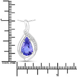 2.67 Carat Genuine Tanzanite and White Diamond 14K White Gold Pendant