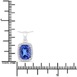 2.70 Carat Genuine Tanzanite and White Diamond 14K White Gold Pendant
