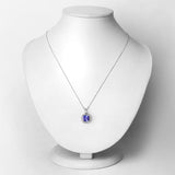2.97 Carat Genuine Tanzanite and White Diamond 14K White Gold Pendant