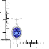 2.36 Carat Genuine Tanzanite and White Diamond 14K White Gold Pendant
