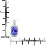 2.51 Carat Genuine Tanzanite and White Diamond 14K White Gold Pendant