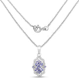 1.03 Carat Genuine Tanzanite & White Topaz .925 Sterling Silver Pendant