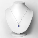 2.41 Carat Genuine Tanzanite and White Diamond 14K White Gold Pendant