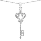 0.10 Carat Genuine White Diamond .925 Sterling Silver Pendant