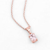 18K Rose Gold Plated 0.70 Carat Genuine Morganite .925 Sterling Silver Pendant