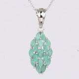 1.26 Carat Genuine Emerald .925 Sterling Silver Pendant