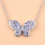 3.31 Carat Genuine Tanzanite and White Zircon .925 Sterling Silver Pendant