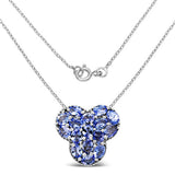 2.72 Carat Genuine Tanzanite .925 Sterling Silver Pendant