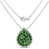 4.65 Carat Genuine Chrome Diopside .925 Sterling Silver Pendant
