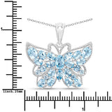 4.84 Carat Genuine Swiss Blue Topaz .925 Sterling Silver Pendant