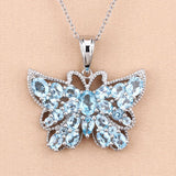 4.84 Carat Genuine Swiss Blue Topaz .925 Sterling Silver Pendant